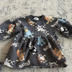 HM Gray Bluey Patterned Toddler Dress